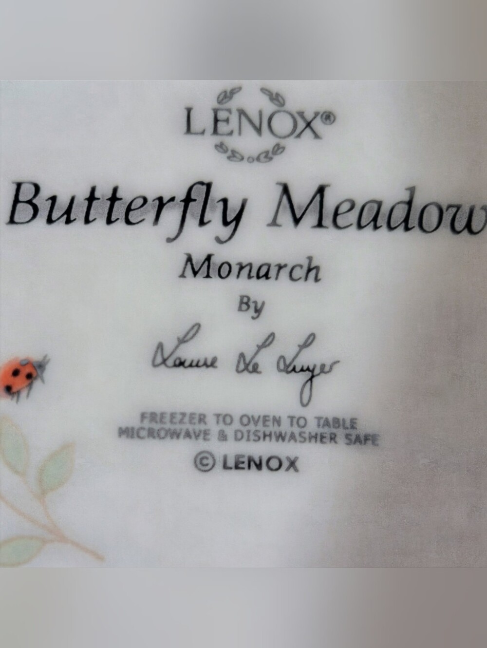 Lenox Butterfly Meadow Floral Lunch Accent Plates, Bee, Ladybug, Set Of 2, EUC - Picture 7 of 7